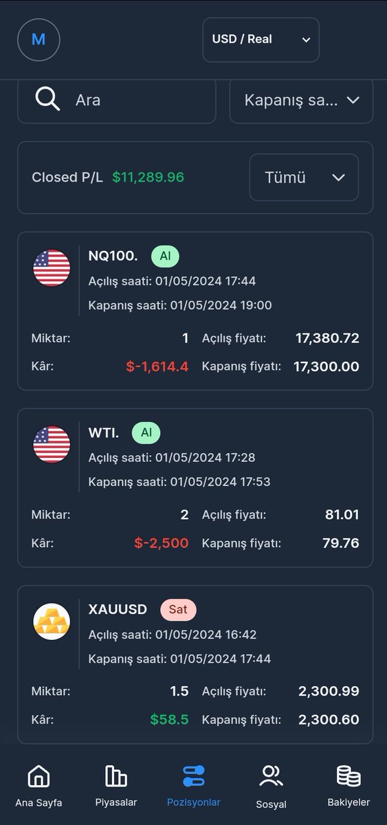 Hep söyledim yine söylüyorum. Her zaman şeffaf olacağım. Kazanç da bizim kayıp da! 🧿

#Forex'te bugün açıp kapattığımız işlemlerin sonucunda 1686$ kaybımız oldu. 🔣

Bugün piyasalarda sadaka bıraktık. Açık işlemlerimiz sürüyor. ⌛

İşlem grubum için; t.me/MithatKaraca