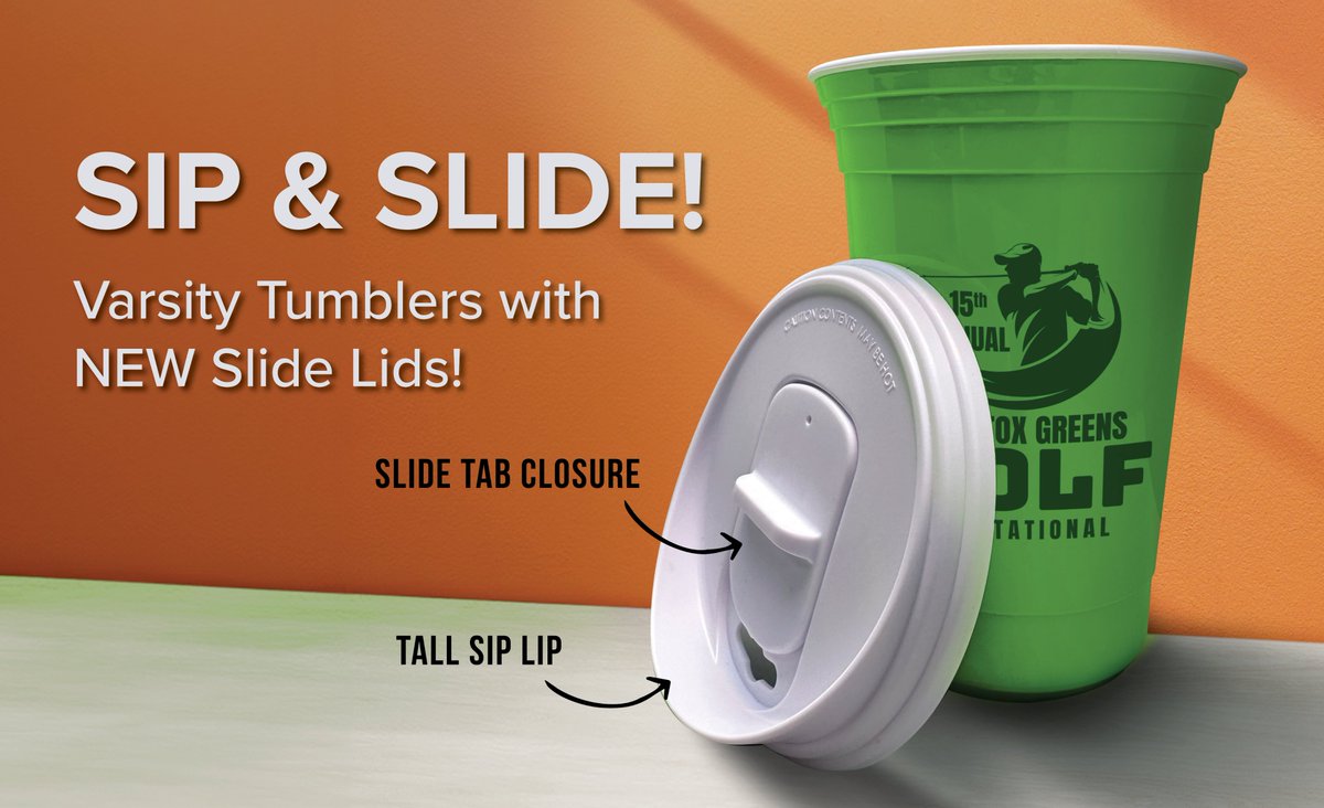 👋Say goodbye to spills with our brand new slide lid! Perfect for active events like golf tournaments where attendees take the party to-go! 🎉#newproduct #sipAndslide #keepthepartygoing Check out the new slide lids here: bit.ly/3WpZQps