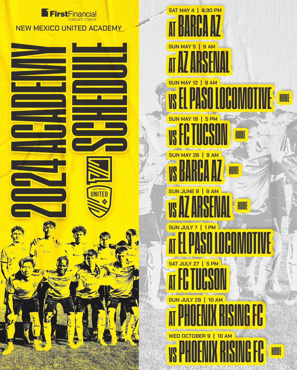 Academy action is back 🔙 Our 2024 USL Academy League campaign kicks off May 4 on the road, with our first home match going down at First Financial Training Center on May 12 vs. El Paso Locomotive 💥 Mark the dates to experience another exciting Academy season! #SomosUnidos