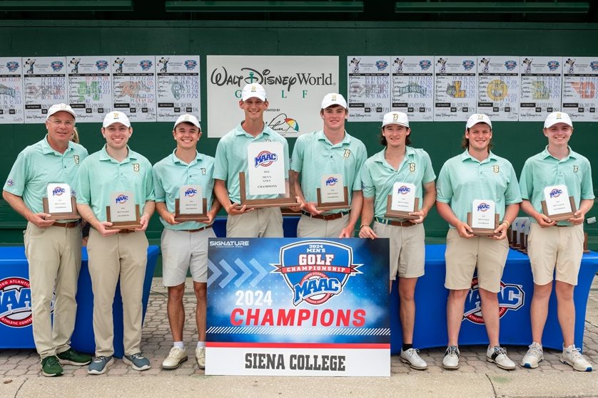 📢 IT'S ALMOST SHOWTIME 🎬

This afternoon, we'll find out where the 2⃣0⃣2⃣4⃣ #MAACGolf Champs 🏆 will head to for their second straight #NCAAGolf Regional appearance!

⏰ 2⃣ PM
📺 @GolfChannel➡️t.ly/xq8md

#MarchOn x #SienaSaints x #NCAAGolf