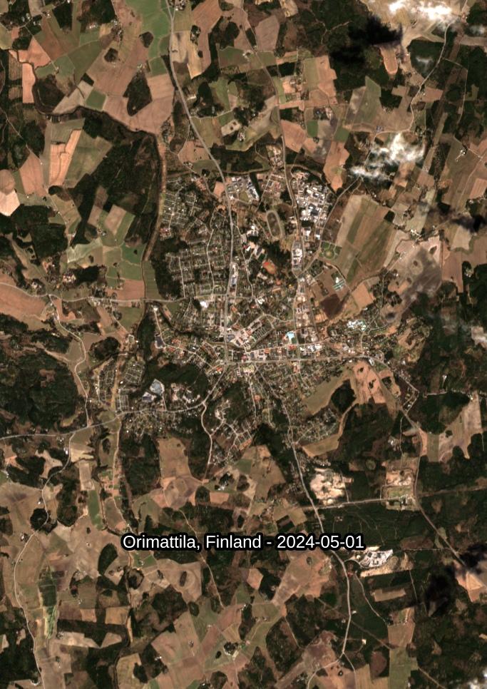Orimattila - Finland - 2024-05-01

Orimattila, a Finnish town, is known for its annual events - Orimattila Summer and Biathlon Competitions - organized at the Lahti Sports Centre, surrounded by vast forestry.

#SatelliteImagery #Copernicus #Sentinel2
