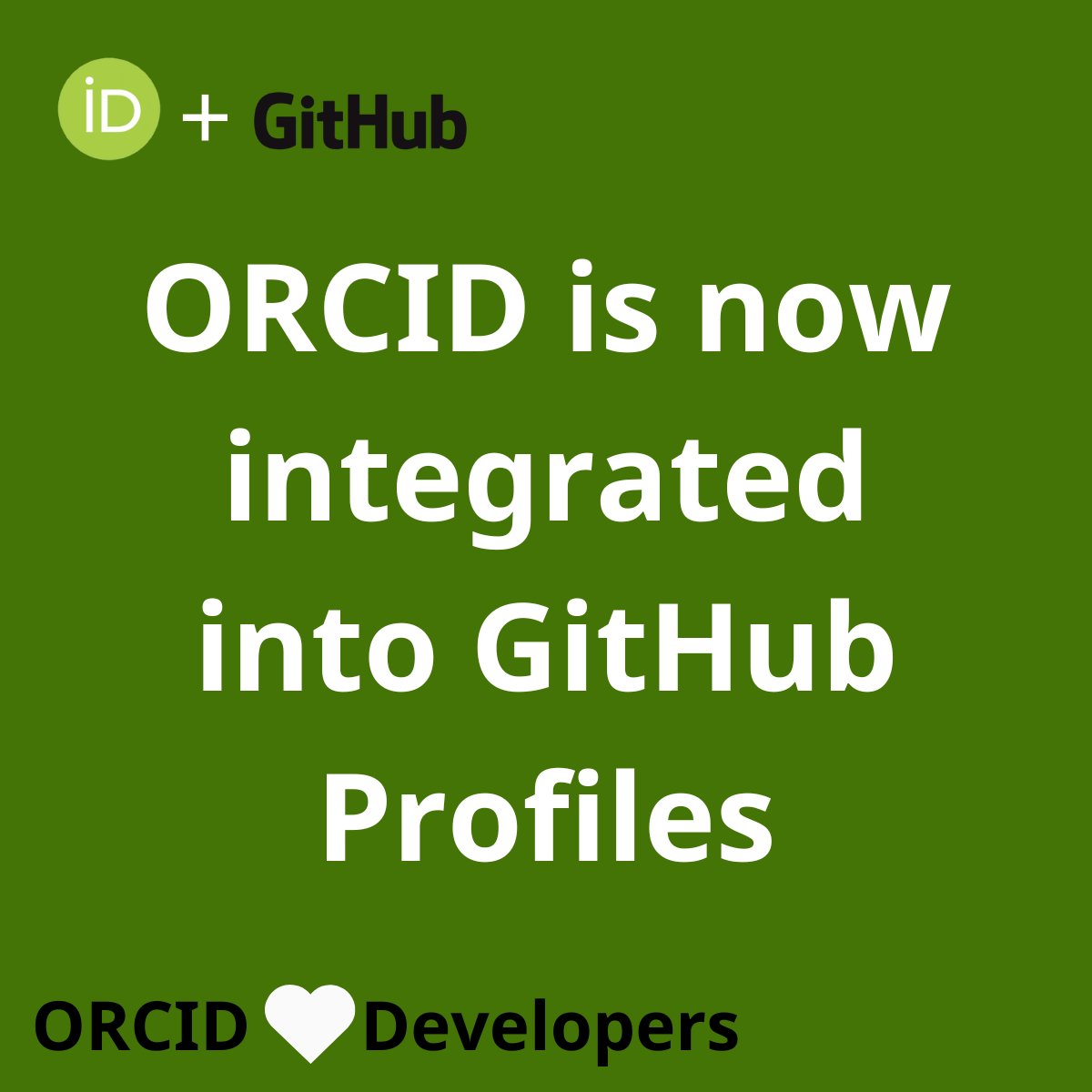 Did you know? ORCID + GitHub are now integrated, which means GitHub users can link their validated ORCID iD to their public GitHub profile. Read more and get your GitHub profiled linked with ORCID today! bit.ly/3vlQe49