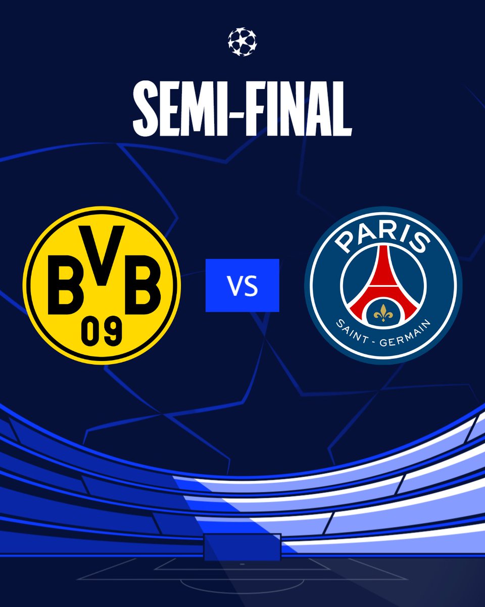 📅 01/05/2024 - Çarşamba 🏆 Şampiyonlar Ligi Yarı Final #UCL ⚽️ Borussia Dortmund - PSG ⏰ 22:00 📺 TV 8,5 🏟 Signal Iduna Park 📌 #BVBPSG