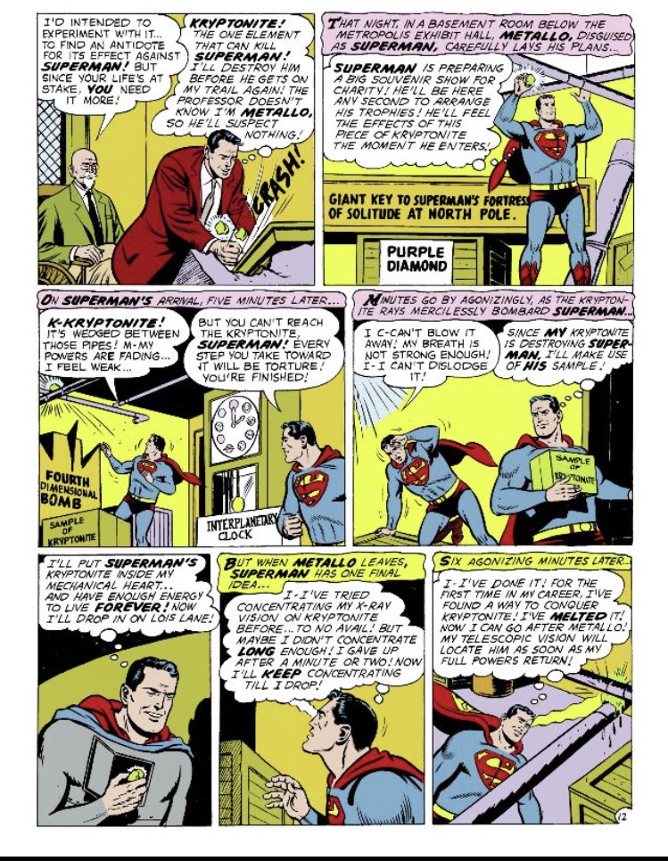 Maytallo Day 1 Action Comics #252 Always fascinated with how often Silver age stories are about being replaced. Metallo’s first appearance is interesting because the Kryptonite feels secondary to him being a doppelgänger character.
