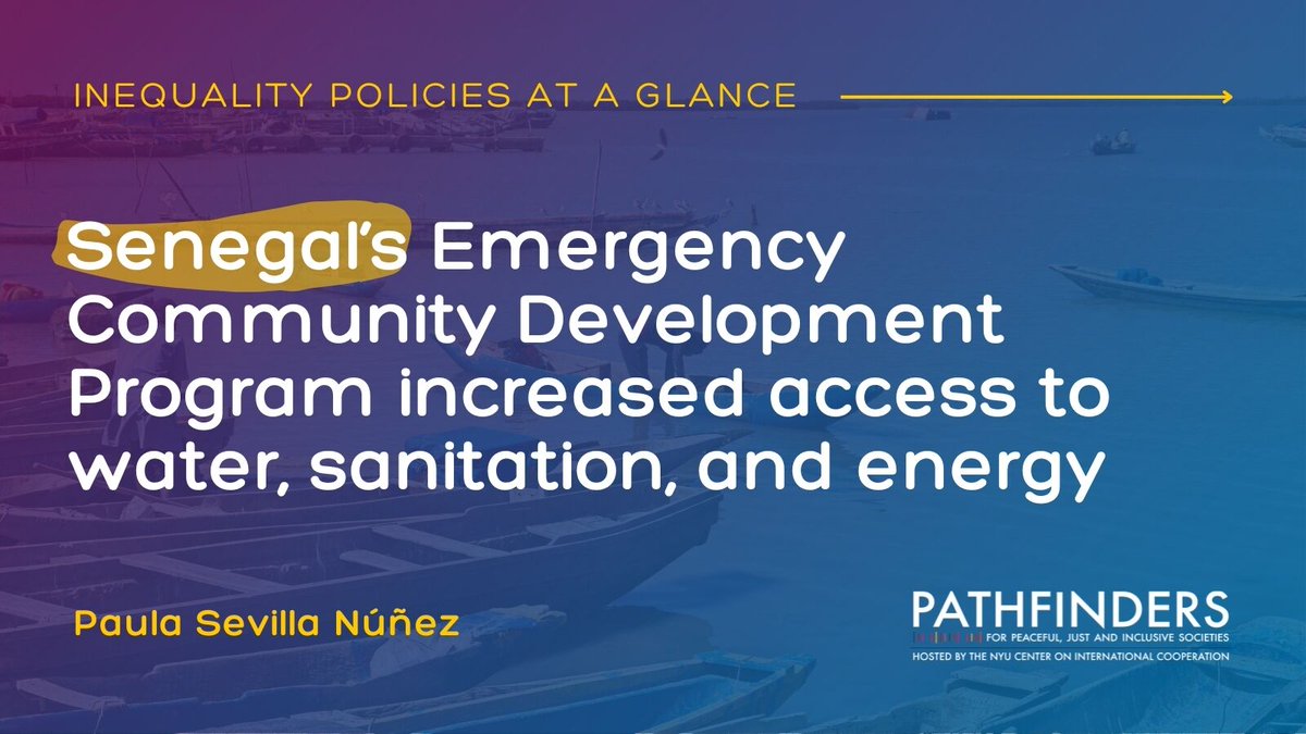 ⚡ DYK: #Senegal 🇸🇳’s Emergency Community Development Program provided water access to 1,000+ villages and electricity to 20,800+ households in just Phase I alone❔ 💼 Phase 2️⃣ created 3,000 jobs and increased access to sanitation for 180,000 people. 🔗 sdg16.plus/policies/emerg…