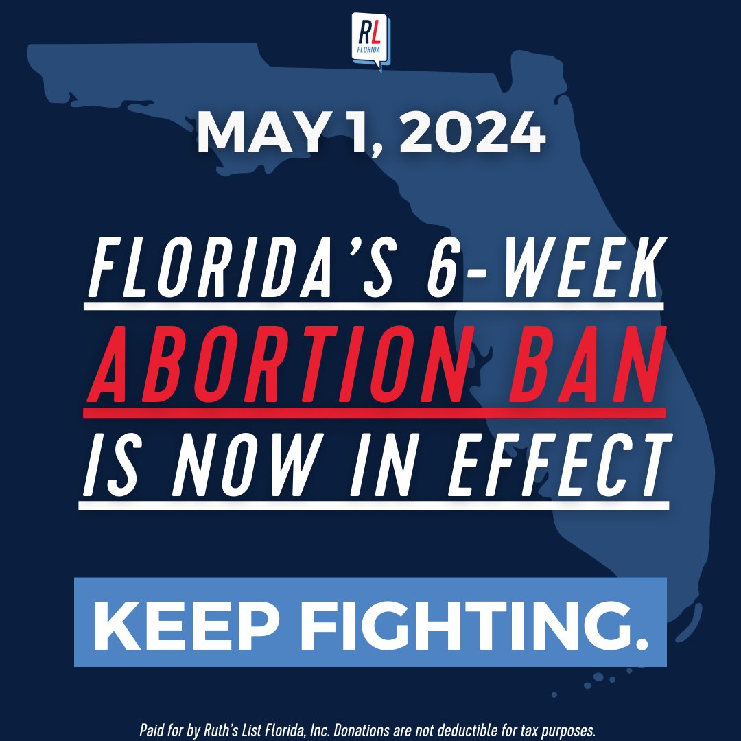 Today, the most restrictive abortion ban in Florida's history took effect, impacting the healthcare access and destinies of countless women in the south. Our mission of supporting Democratic pro-choice women to take back power in Florida is more important today than ever before.