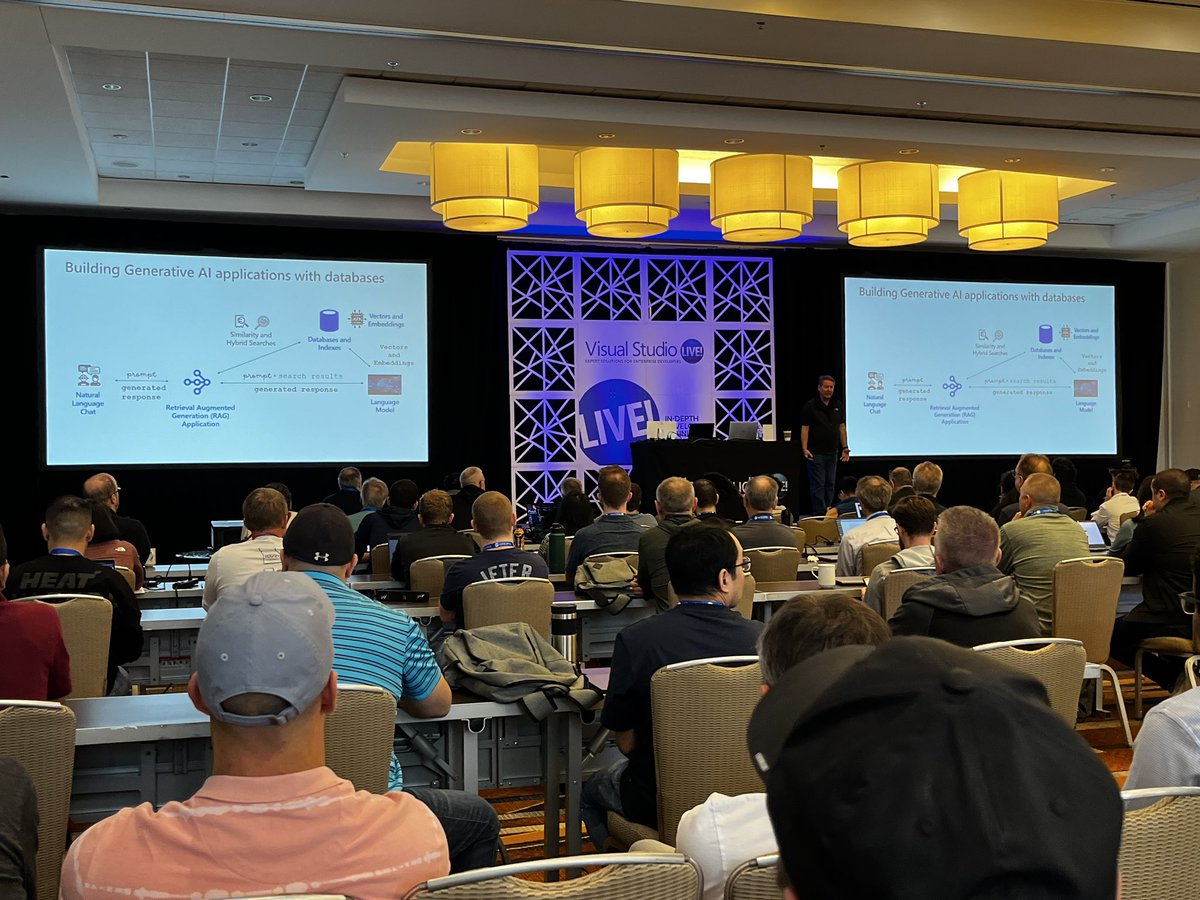JimHarrer's tweet image. #vslive Chicago day two Keynote with Bob Ward and friends from the #AzureData team showing enterprise development the latest in AI advancement to work with your data.