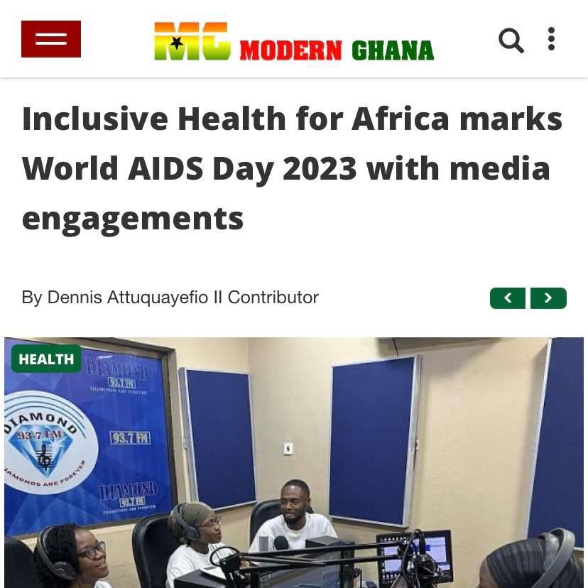 Our #WorldAIDSDay activities got featured on Ghanaweb and Modern Ghana . These activities included our Medic engagements as well as our #HIV outreach to #Personslivingwithdisability in Tamale.

Click on the link in our bio to read more.

#InclusiveHealthAfrica #IHA #SRHRForAll