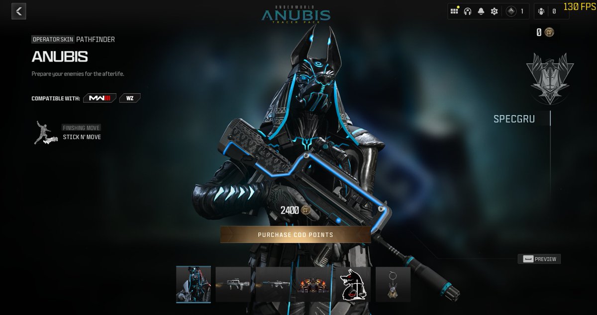 UNDERWORLD ANUBIS TRACER PACK