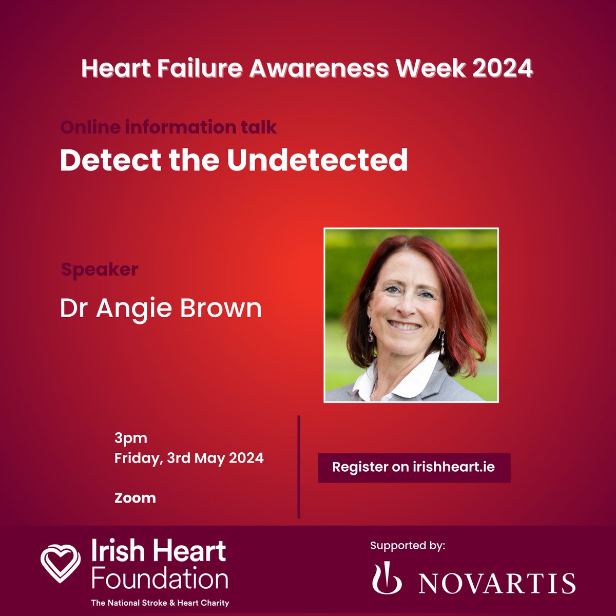 This Friday, May 3rd, join Dr Angie Brown during #HeartFailureAwarenessWeek to learn about the symptoms of heart failure and understand how and when to voice your concern with your doctor #DetecttheUndetected Register here: tinyurl.com/3566u3cm