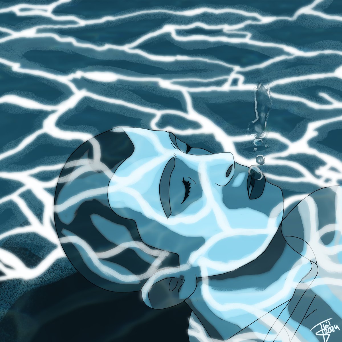 .: 'Cause I feel the pull water's over my head :. #Cliqueart #twentyonepilots @tylerrjoseph @twentyonepilots Messy drawing idea i've had ever since backslide came out