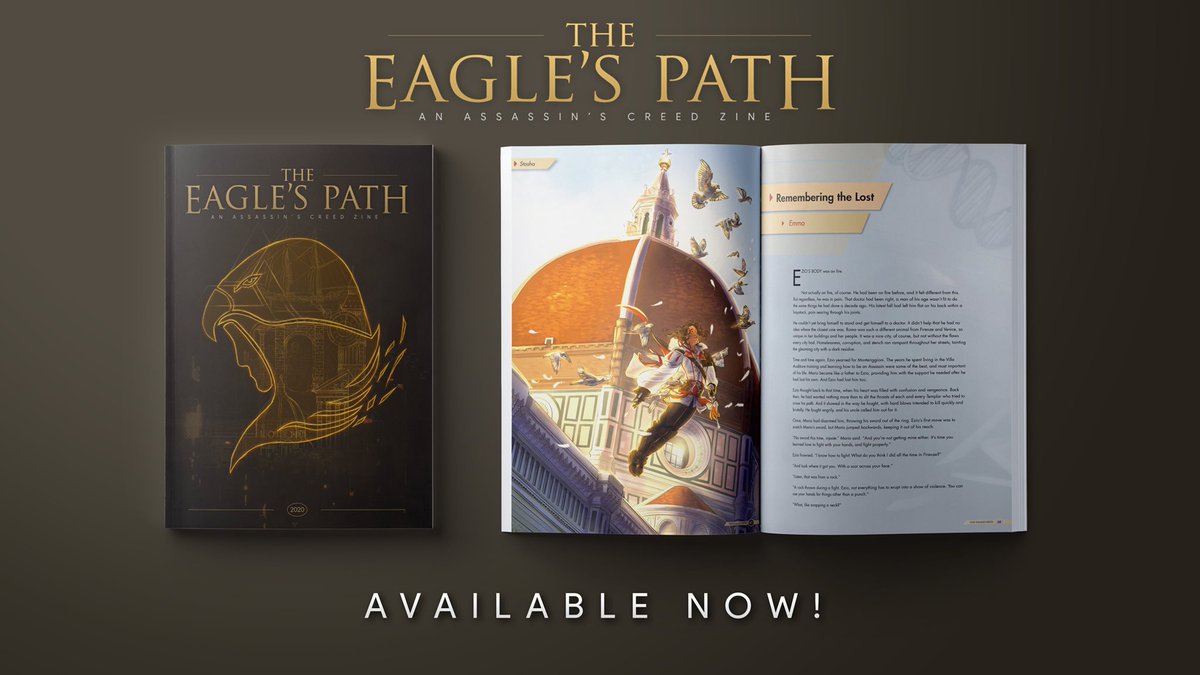 'The Eagle's Path' es un fanzine creado por un grupo internacional de más de 50 artistas de la comunidad de Assassin's Creed. 📰🎨

Ya puedes descargarlo gratis en eaglespath.carrd.co

#ACFinest #AssassinsCreed