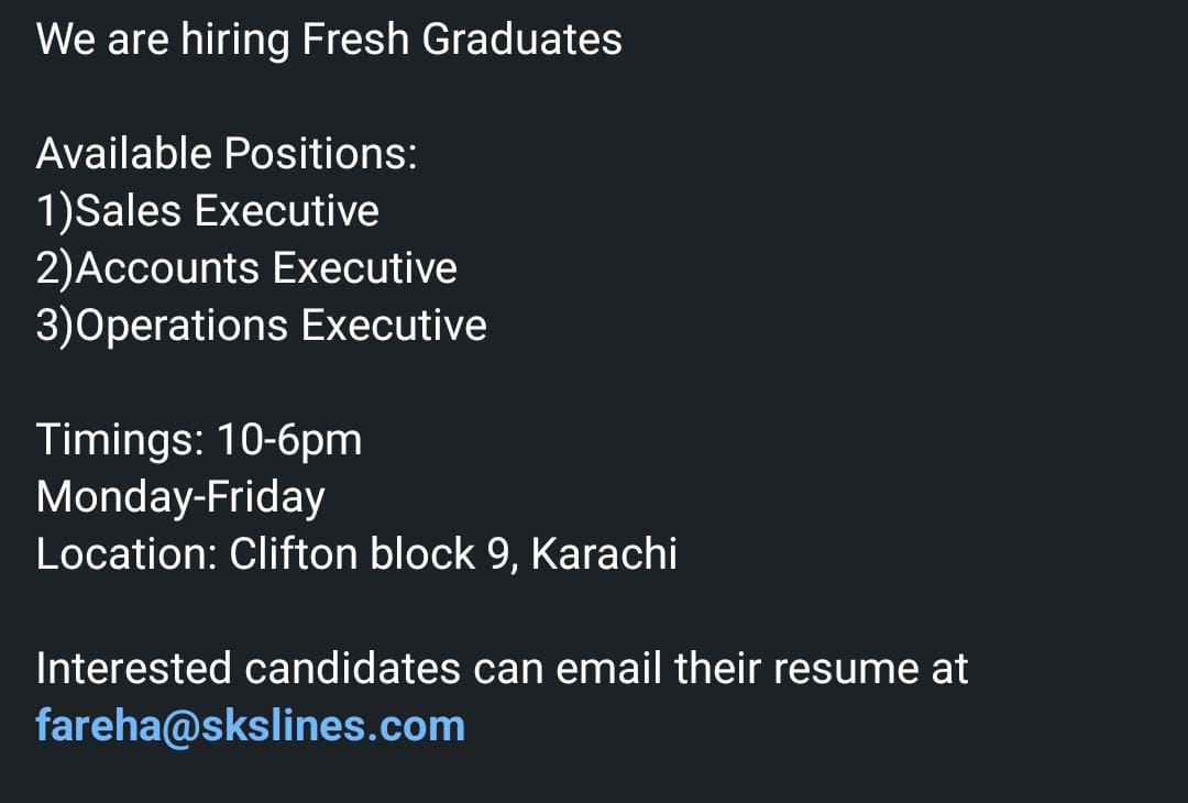 Job Alert

Position - Multiple Vacancies in Karachi

#jobhunt #jobsearch #jobalert #jobvacancy #jobseekers #jobposting #jobsearching #recruiting #recruitmentagency #recruitment #recruiter #recruitmentjobs #recruitingnow

For More Jobs, Please Visits: 

jobzlelo.com