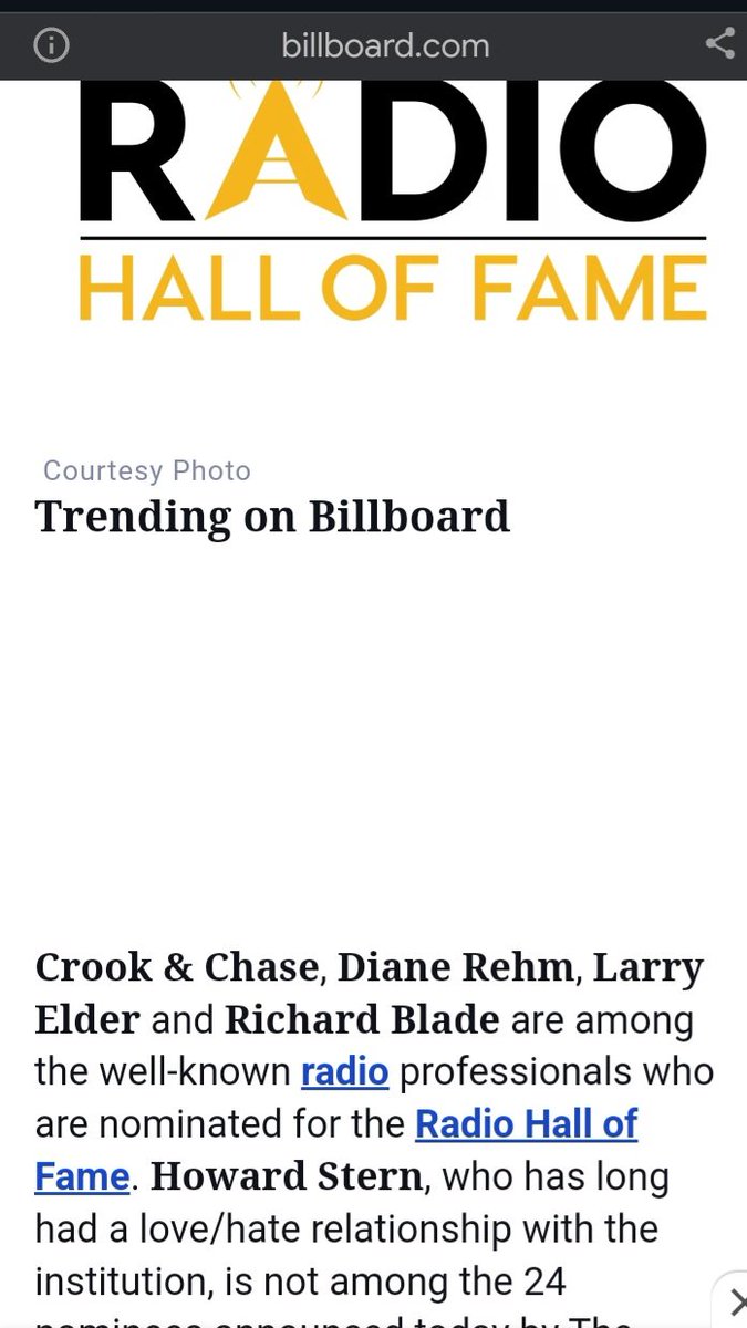 I guess White Rabbits x 3 worked this morning! This just came in from Billboard re the Radio Hall of Fame WOW, thanks so much for the nomination. If only Dad were around (my first music director), he would be over the moon.