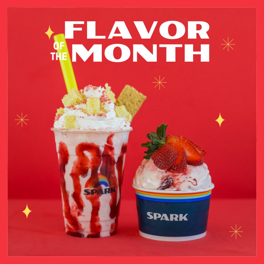 We're BERRY excited to welcome back Strawberry for the month of May! Enjoy this flavor as a custard or in our Strawberry Cheesecake shake until 5/31 🍓