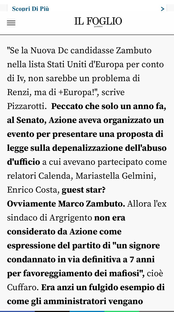 @FedePizzarotti @CuffaroToto @matteorenzi @FedePizzarotti in crisi isterica per la candidatura di #Renzi @matteorenzi attacca Zambuto che  ha compiuto una scelta europeista in alternativa alla BOCCIOFILA  di #Calenda. Quando la BOCCIOFILA @azione e #Pizzarotti  1 anno fa rincorrevano  Zambuto come una guest star. 👇