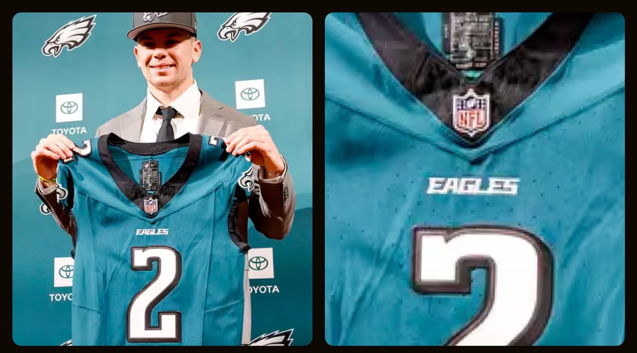NFL Fashion Advice on X Cooper DeJean showing off the new wordmark on the Eagles jersey. https t TTxYqMM1h4 X