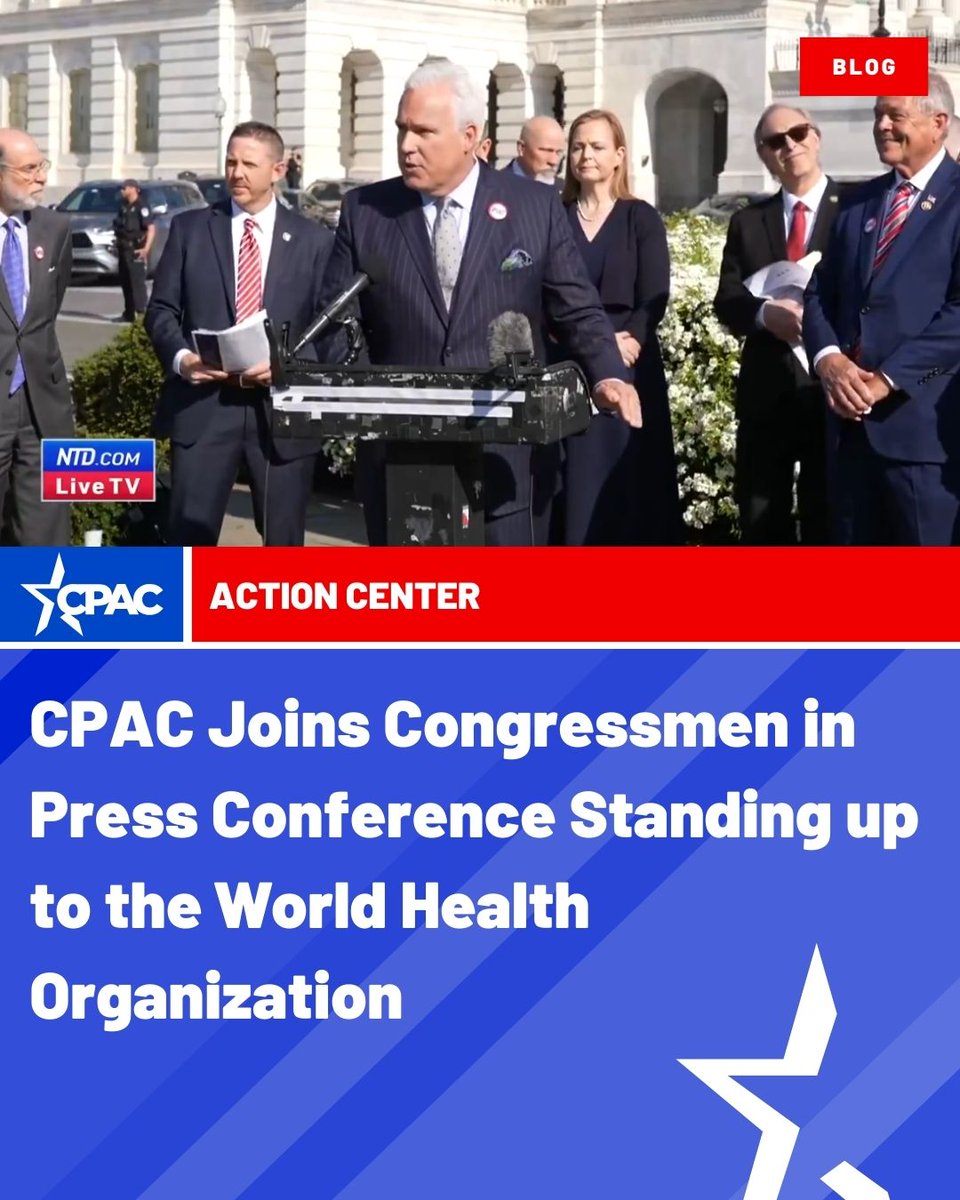 CPAC Chairman Matt Schlapp joined Congressmen Ralph Norman (R-S.C.) and Bob Good (R-VA), Senator Ron Johnson, and more at a press conference standing up to the Biden administration’s collusion with the World Health Organization ahead of the May 27 World Health Assembly meeting in…