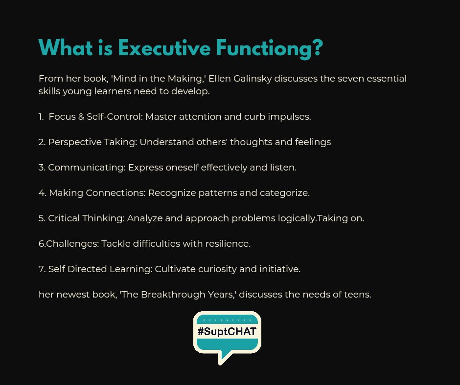 #SuptChat will be May 8, 2024.  

5pm PST / 8pm ET

We are focussing on building #ExecutiveFunctioning in schools.