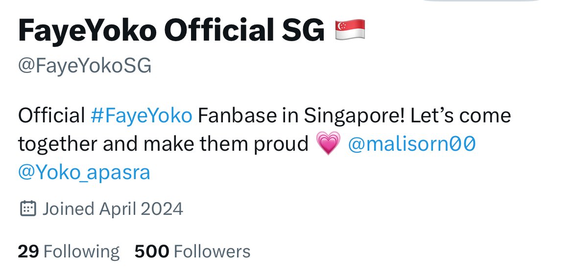 Kob khun mak mak ka dukhon! Thank you for 500 followers! We will do our best moving forward! Let’s not forget to help other fanbase and fans to reach 500 followers so we can all trend together! 🫶 #FayeYoko #YokoApasra #FayePeraya #BlankTheSeries