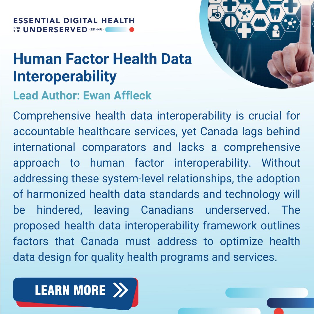 Explore insights from our latest paper, "Human Factor Health Data Interoperability," led by Ewan Affleck. 
Canada's approach to interoperability is under scrutiny, with a pressing need to address system-level relationships hindering adoption.
Learn more: tecconference.health/edh4u-papers