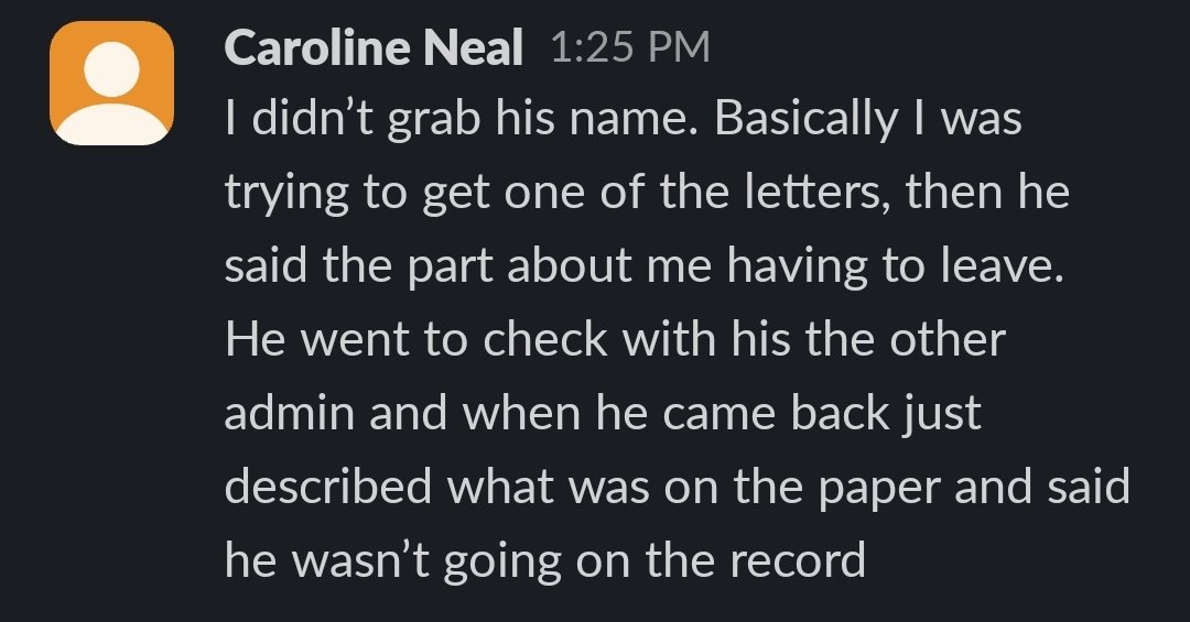 And I'd be remiss if I didn't share that NU comms admin have now taken to harassing @caroline_e_neal, a current student, since she works for an off-campus publication. Absolutely disgraceful.