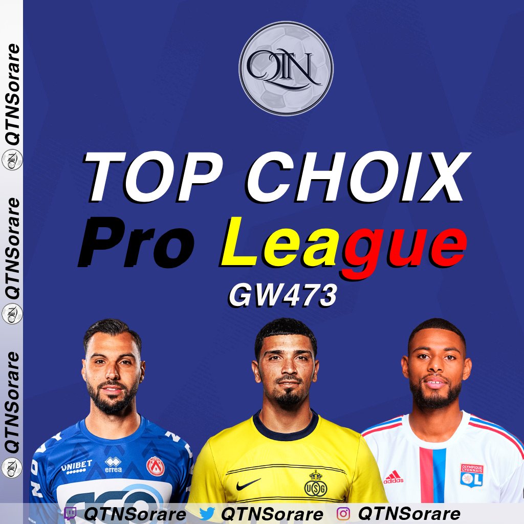 🚀 TOP CHOIX PRO LEAGUE 🇧🇪

Voici un contenu spécial Pro League  afin de vous aider à augmenter vos probabilités de perf sur Sorare cette GW 🔥

🔃 &💙 Comme d'hab très important pour moi. Merci à tous ceux qui soutiendront le travail fourni. 🤝

#Sorare