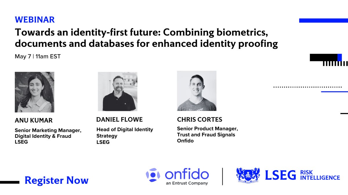 Webinar alert! Want to find out what the future holds for digital identity verification? 🔮 Register for our upcoming webinar with LSEG Risk Intelligence to find out: lseg.group/44mOJj9 #IdentityVerification #DigitalIdentity