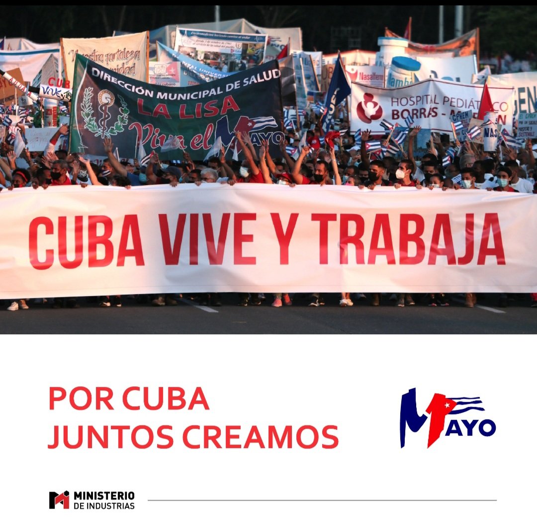 @EloylvarezMart1 Desde toda #IndustriasCuba #CubaViveYTrabaja #PorCubaJuntosCreamos y junto a ud #YoSigoAMiPresidente #HastaLaVictoriaSiempre