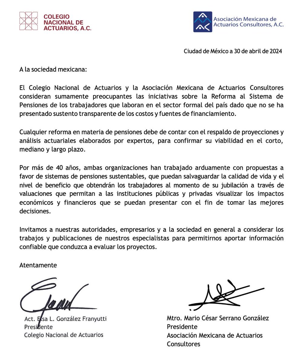 COLEGIO NACIONAL DE ACTUARIOS, A.C. (@conac_mx) on Twitter photo 