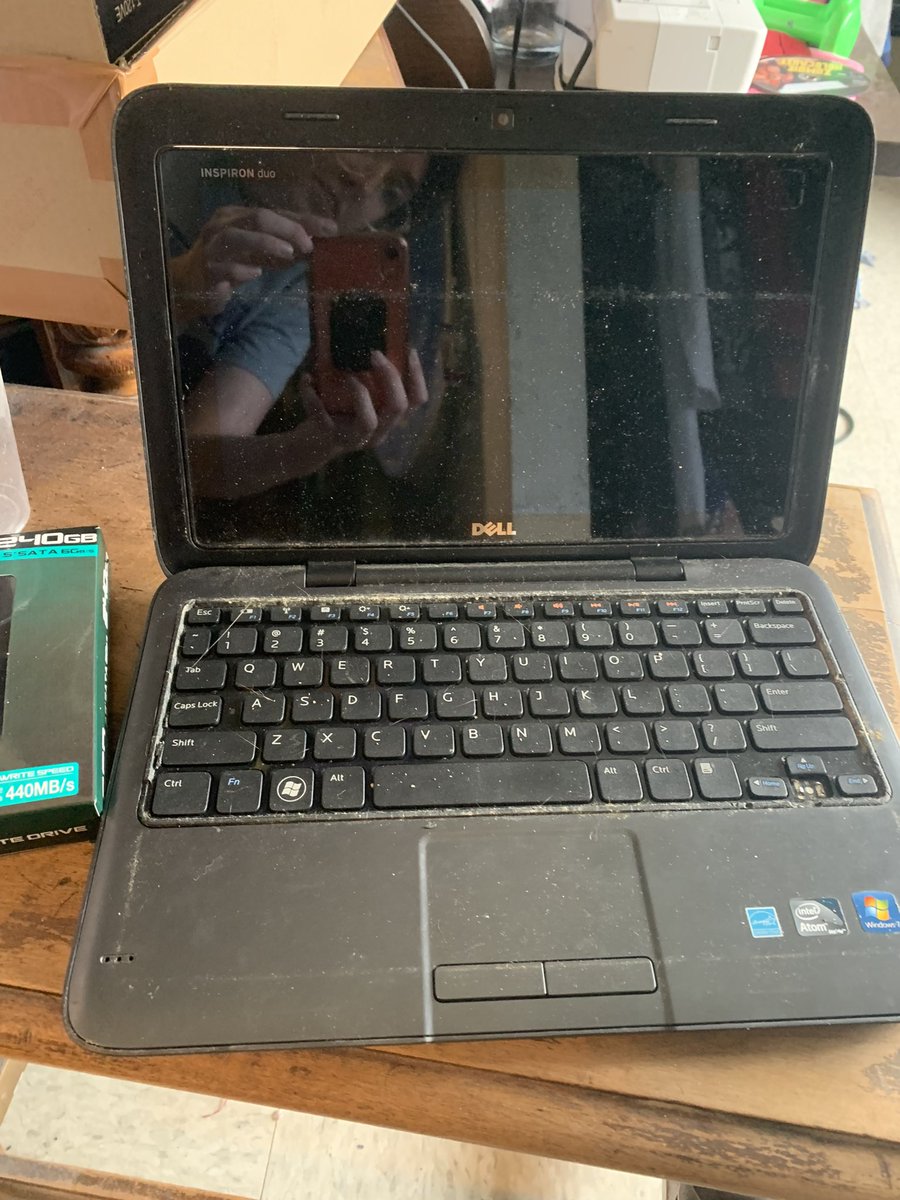 my first personal laptop was the dell inspiron duo look at how fucked up it is