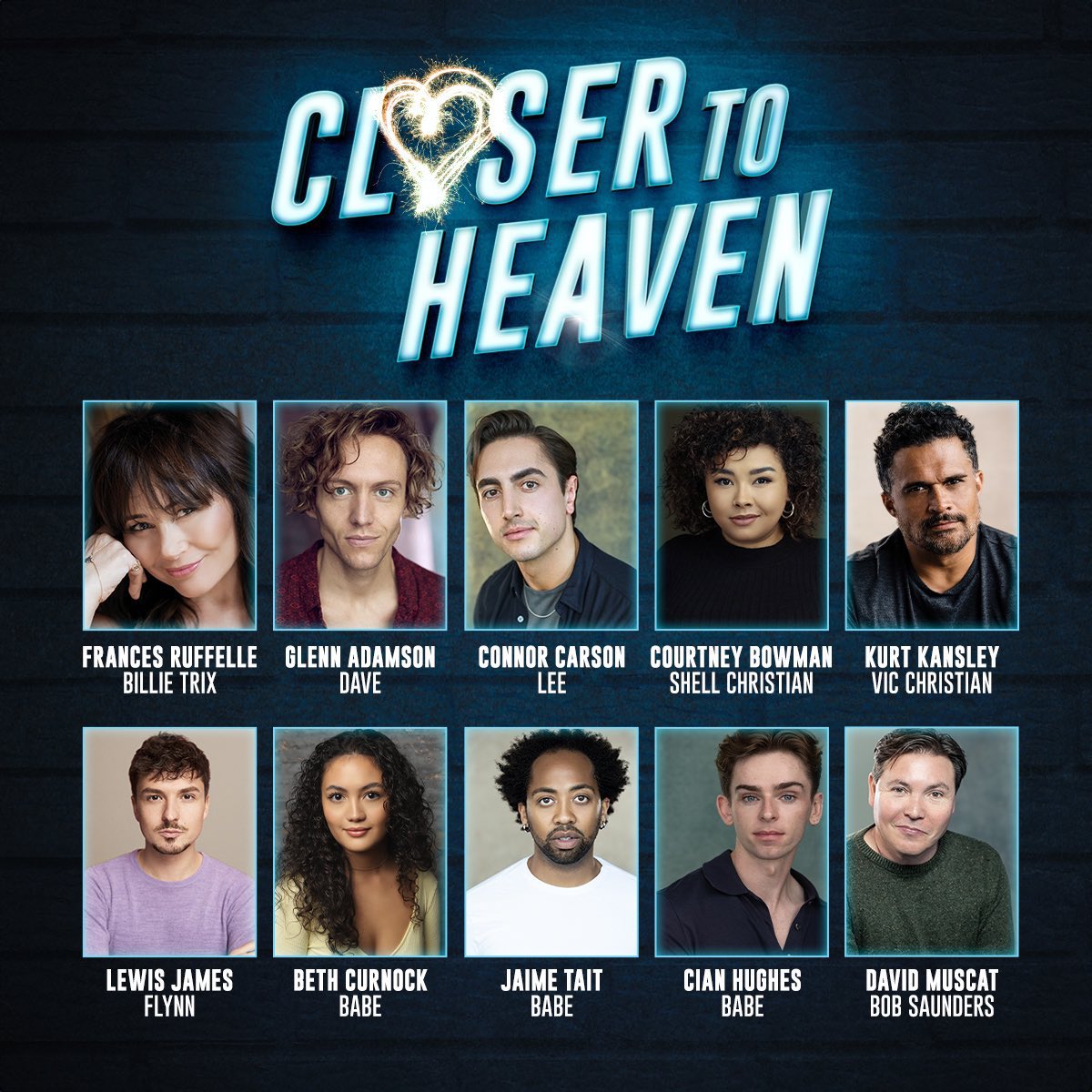 The cast of the new London production of “Closer to Heaven” has just been announced. Full details and ticket information at the link below. theturbinetheatre.com/whats-on/close… #PetText