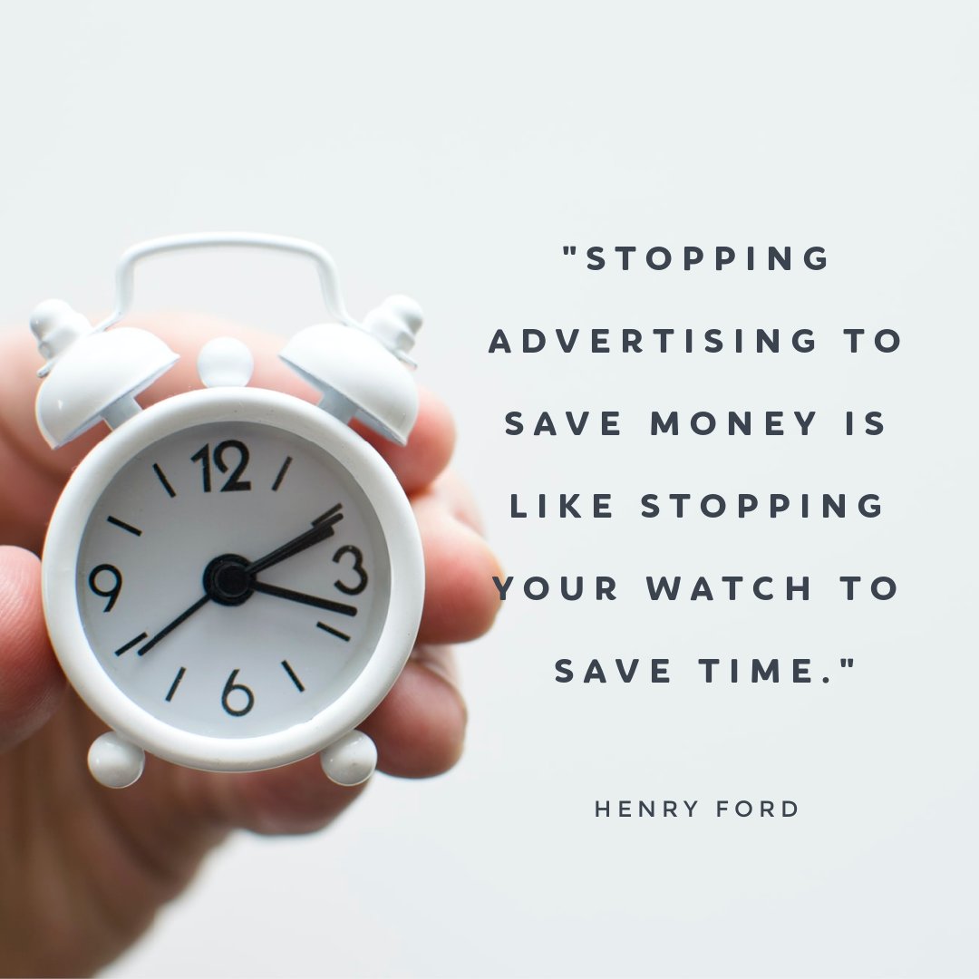 “Stopping advertising to save money is like stopping your watch to save time.” — Henry Ford #digitalmarketing #marketing #ppc #seo #googleads