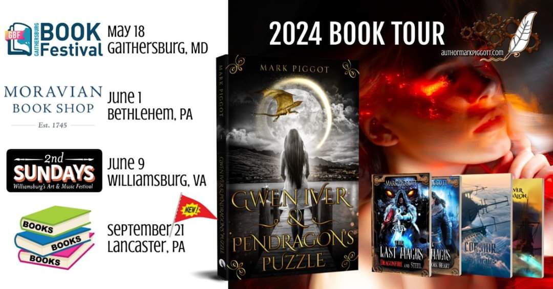 My next #booksigning event is at @GburgBookFest on Saturday, May 18, from 10am-6pm in Bohrer Park, Gaithersburg, MD. Stop by and check out my latest #steampunk #fantasy #book, THE LAST MAGUS: DRAGONFIRE & STEEL from @CuriousCorvidP, along with my other #fantasybooks, including…