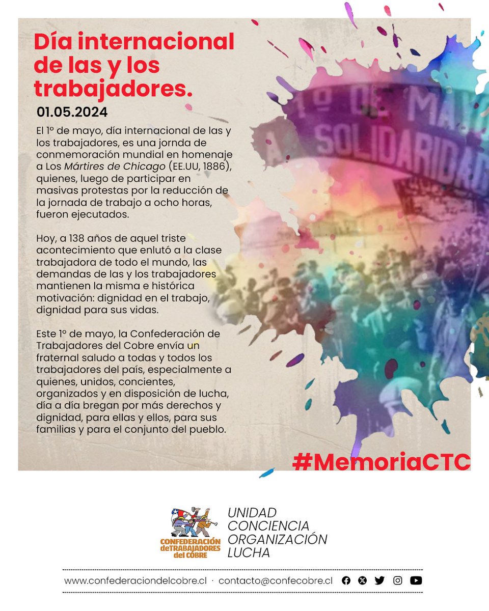 #1deMayo | Día internacional de las y los trabajadores.