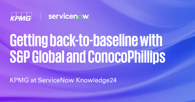 Discover how S&P Global and ConocoPhillips embraced a back-to-baseline approach with #KPMG to unlock more value on the #ServiceNow platform. Learn how to reduce technical debt and leverage new platform capabilities at this informative session. #KNOW24 bit.ly/3xYnf7f