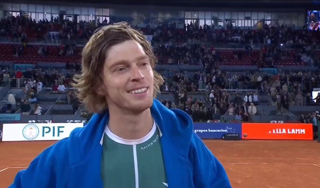 Rublev after beating Carlos Alcaraz in Madrid “Before this event you don’t have a win in 6 weeks. You came here and everything changed.. how much of a relief is it to know you still got it?” Andrey: “I don’t know man. I don’t know what to say.. maybe this week is a relief but…