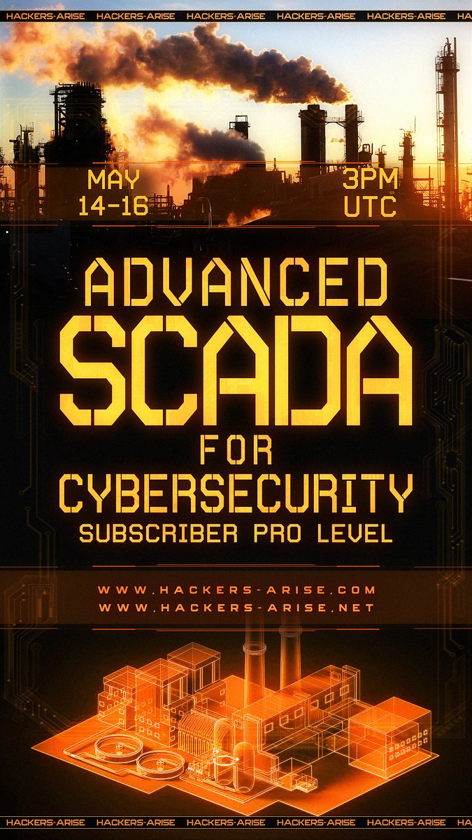 SCADA systems are the backbone of modern society, controlling everything from power grids to water treatment plants. 

By studying their security,  we ensure the uninterrupted functioning of essential services.  

hackers-arise.net/category/scada…