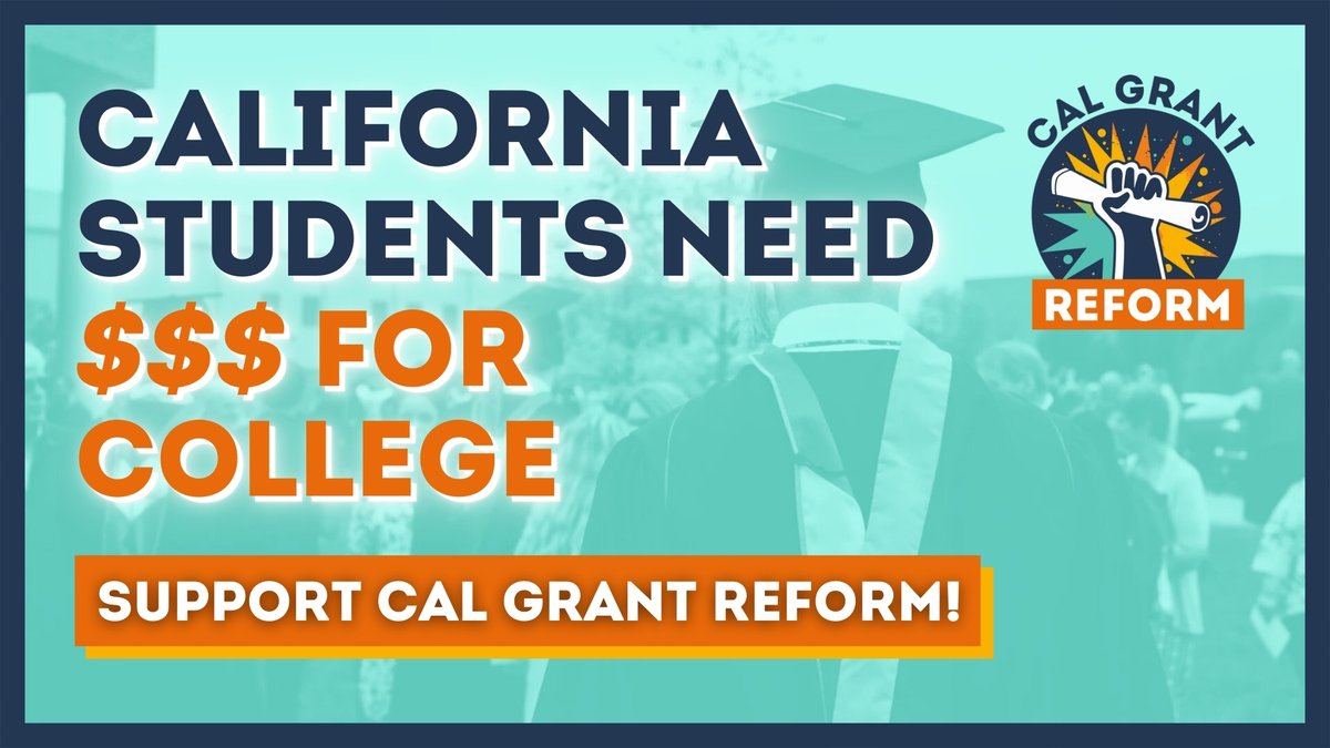 It’s time to make your voice heard, college students! 📣🎓 Email your #CALeg state representatives TODAY to let them know CA needs #CalGrantReform in order to help thousands of low-income students achieve their #HigherEd goals! ✊ Take action TODAY at: fixfinancialaid.org/cal-grant-refo…