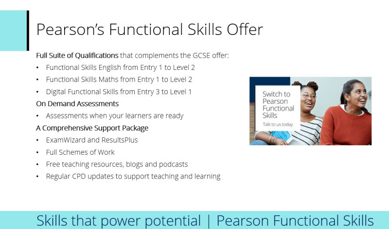 Are you offering #FunctionalSkills in #KeyStage4?

#Pearson has a comprehensive offer to support you and your learners. 

Check out our webpage or message me for more details.

qualifications.pearson.com/en/qualificati…