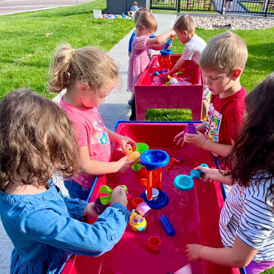 5-Day Prekindergarten moved their sensory tables outside to enjoy the beautiful day!