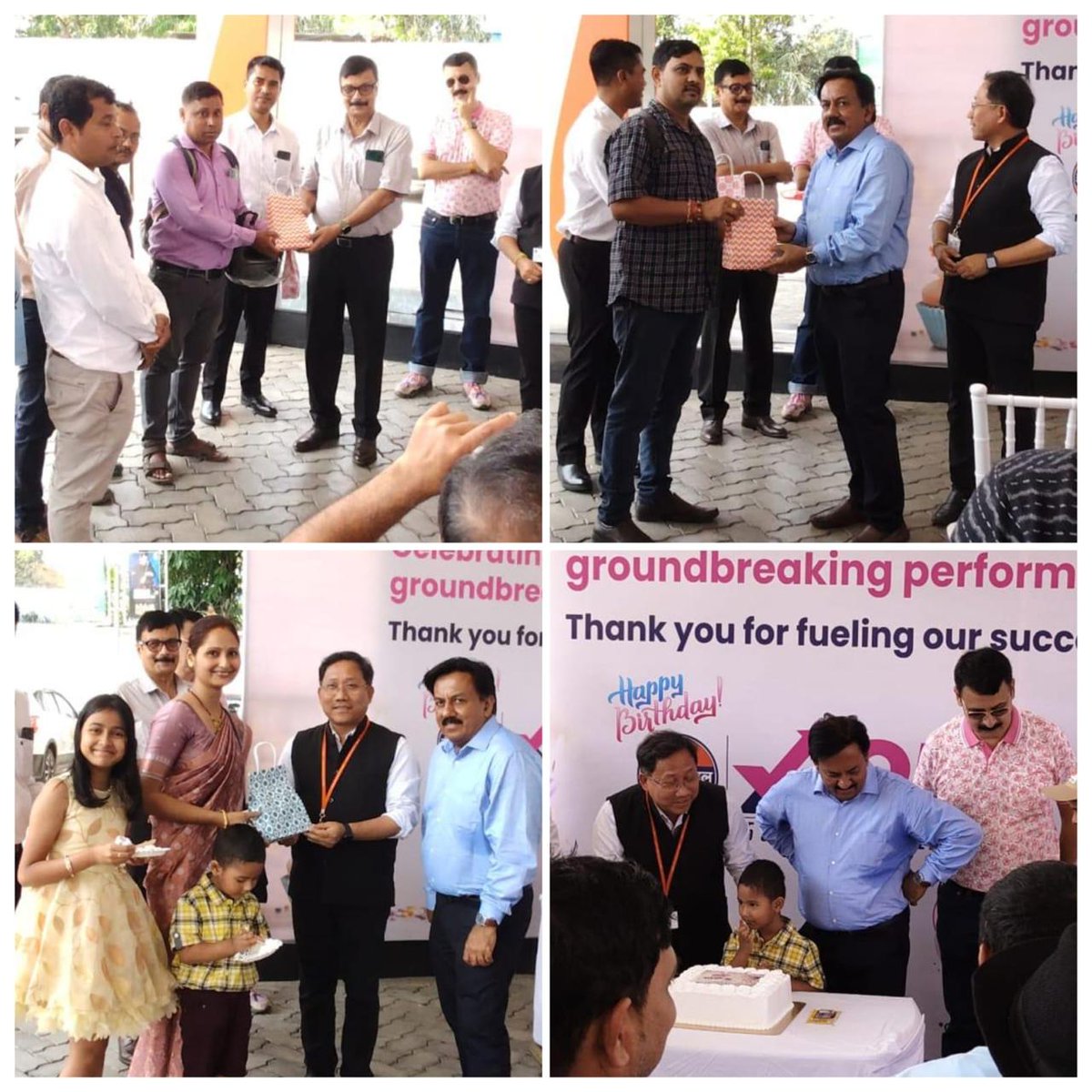 3rd #XP95 anniversary celebrated at COCO Sector3, Noonmati in the gracious presence of ED(RS) Mr. R. Nambiar, GR Head Mr. PK Basumatary, & Retired IOCians. Cake cutting, Gift distribution along with customer interactions happened at the occasion. @ChairmanIOCL @DirMktg_iocl