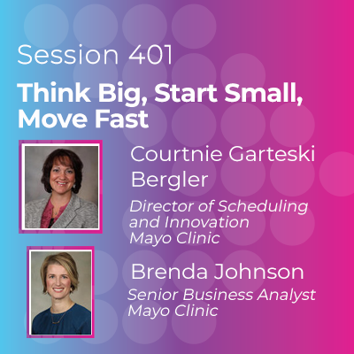 Check out this session by the Mayo Clinic- Think Big, Start Small, Move Fast with Brenda Johnson and Courtnie Garteski Bergler on May 15th. Register now for FREE with promo code DIGITALSOCIAL now!