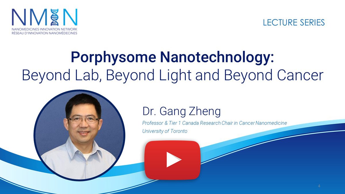 VIDEO: Dr. Gang Zheng @ganglabstyle @UHN  @PMResearch_UHN  @bme_uoft  discusses his lab's next-generation #porphysomes with expanded theranostic applications from light to sound to radiation. 

See the recording: nanomedicines.ca/nmin-lectures/…