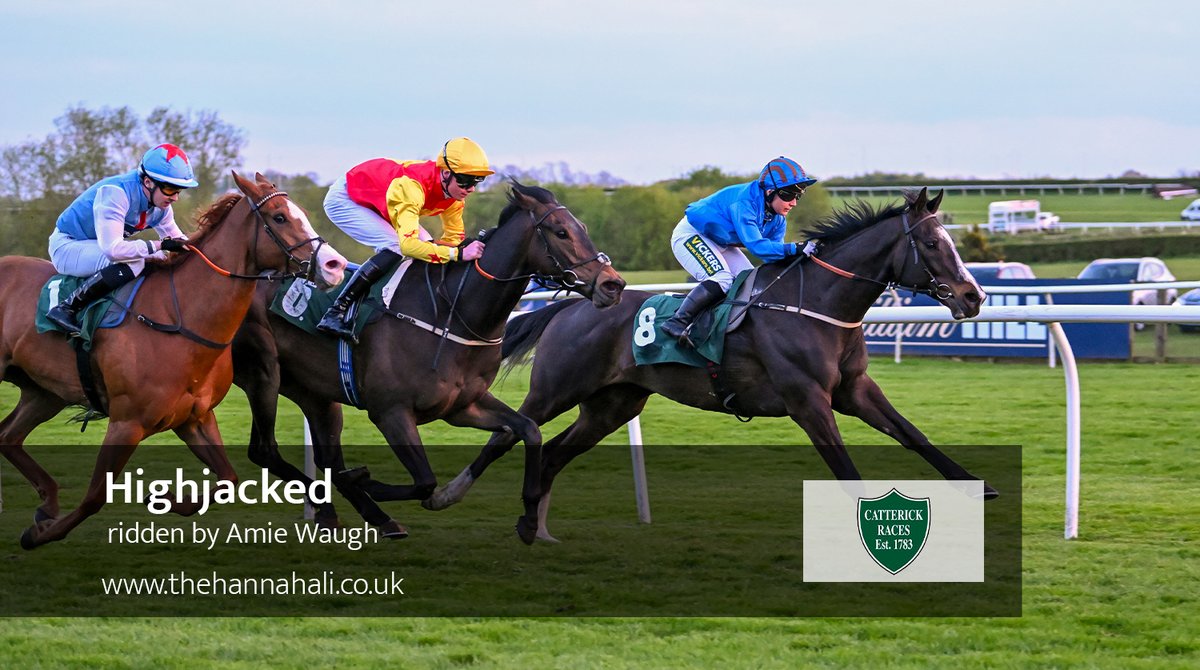 We finished up at @CatterickRaces with Highjacked and @amie_waugh90 winning in the fading light for owner/trainer @JJDaviesRacing despite some late pressure.