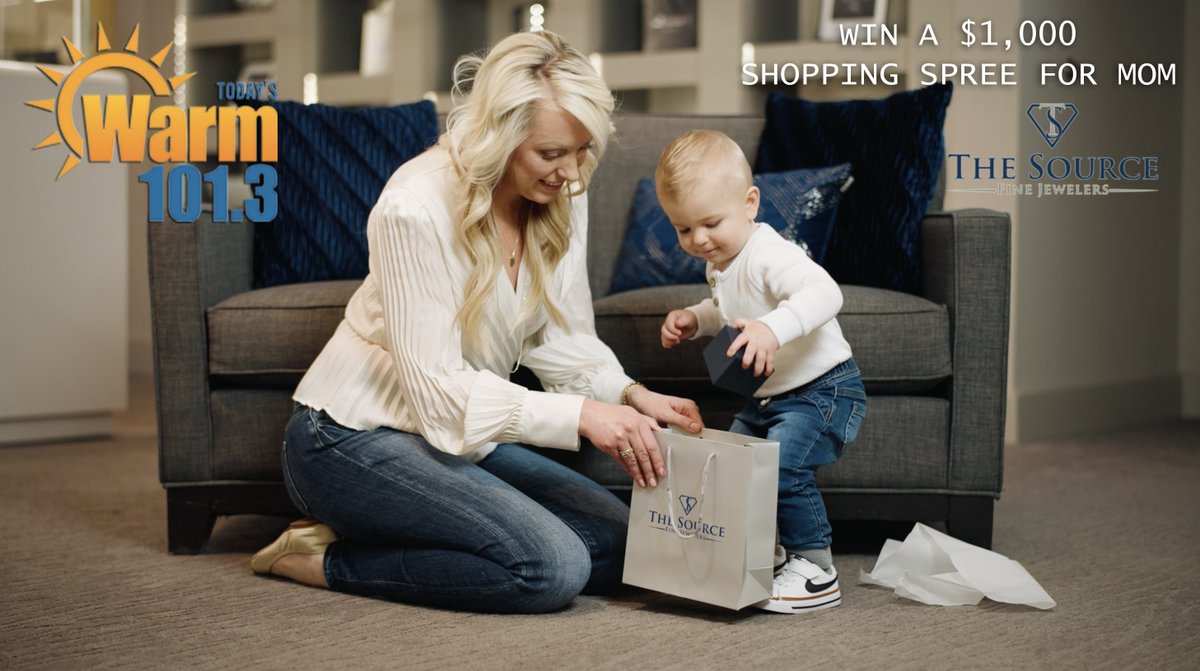 Your chance to win $1,000 gift certificate for Mom from The Source Fine Jewelers  starts Monday 5/6 on Today's Warm 101.3!

#MothersDay #TheSource #ShoppingSpree