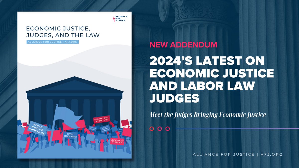 “Unions are booming across the nation...Americans are remembering the role that unions have played in advocating for safe and fair workplaces, but our courts are falling behind.' - @BrooksRakim 
UPDATED REPORT: afj.org/article/econom… #CourtsMatter #FillEverySeat