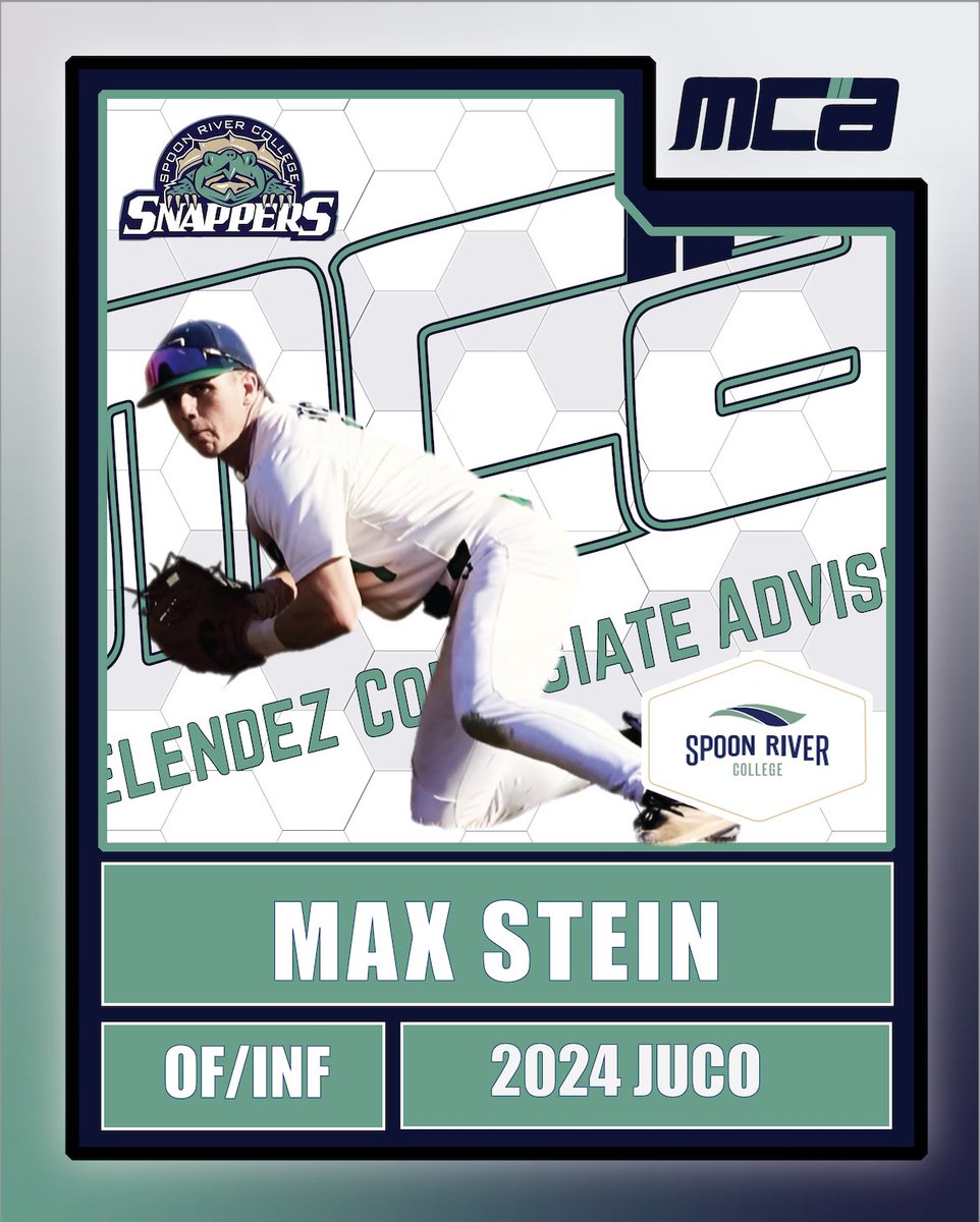Welcome to MCA <a href="/steinmax_/">Max</a>. Sophomore OF/INF from Spoon River College. @spoonrivercoll #mcabaseball #collegebaseball #collegeadvising #bethe7% #ballplayer #uncommittedbaseballrecruit