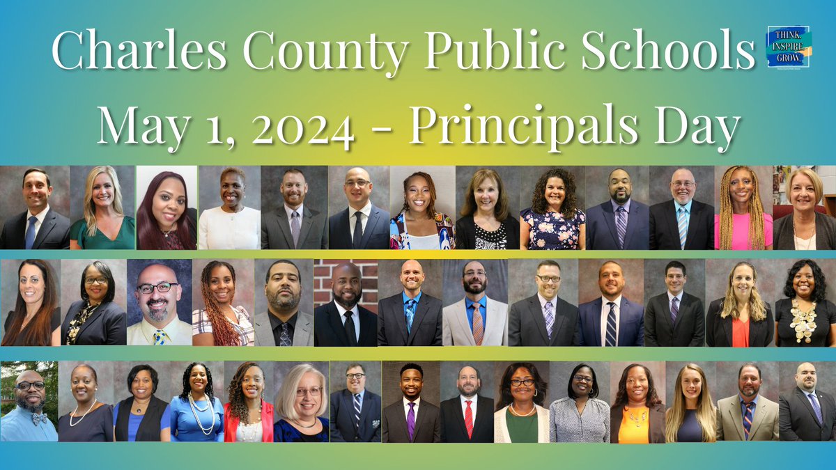 Today, May 1, 2024 is National Principals Day. Happy National Principals Day to all Charles County Public Schools (CCP)S school leaders! Show your appreciation to your school principals today. ✏️#schoolprincipalsday