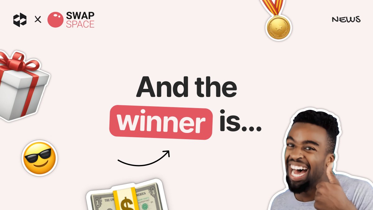 ✨ We are pleased to announce the winner of our joint graphic greetings contest with @SwapSpaceCo The prize of 200 $USDT goes to @Hero2Hash! 🥳 Congratulations! Send us your crypto wallet address to receive your prize as soon as possible!